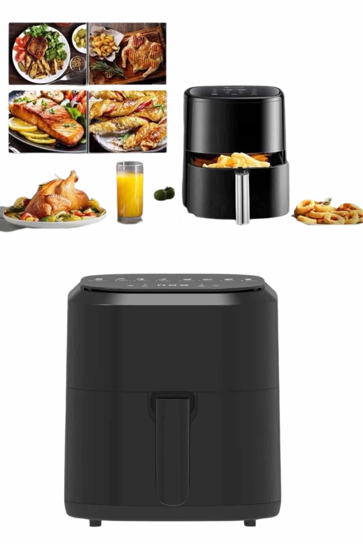 4L Airfryer Hazneli Hava Fritözü Yağsız Fritöz Taşınabilir Fırın İşlevi Gören Pratik
