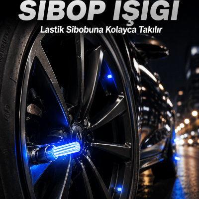4'lü Araç Sibop LED Işığı Otomatik Açılan Lastik Işığı Seti