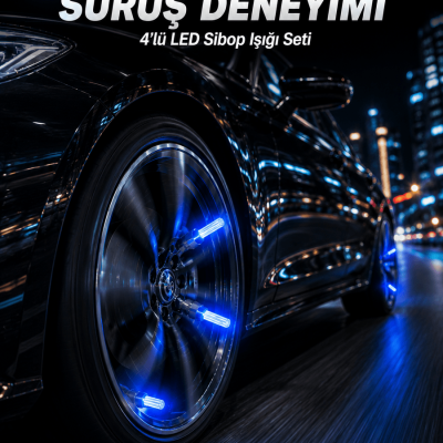 4'lü LED Sibop Işığı Hareket Sensörlü Araç Lastik Sibop Lambası
