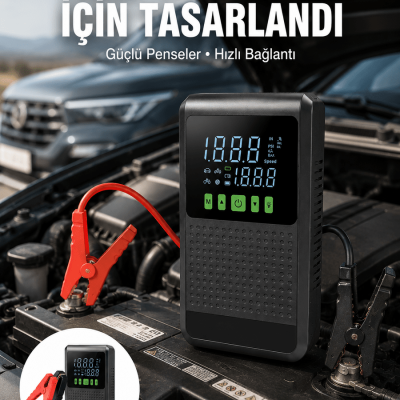4’ü 1 Arada Jump Starter Hava Kompresörü Powerbank ve LED Fener Yeni Nesil