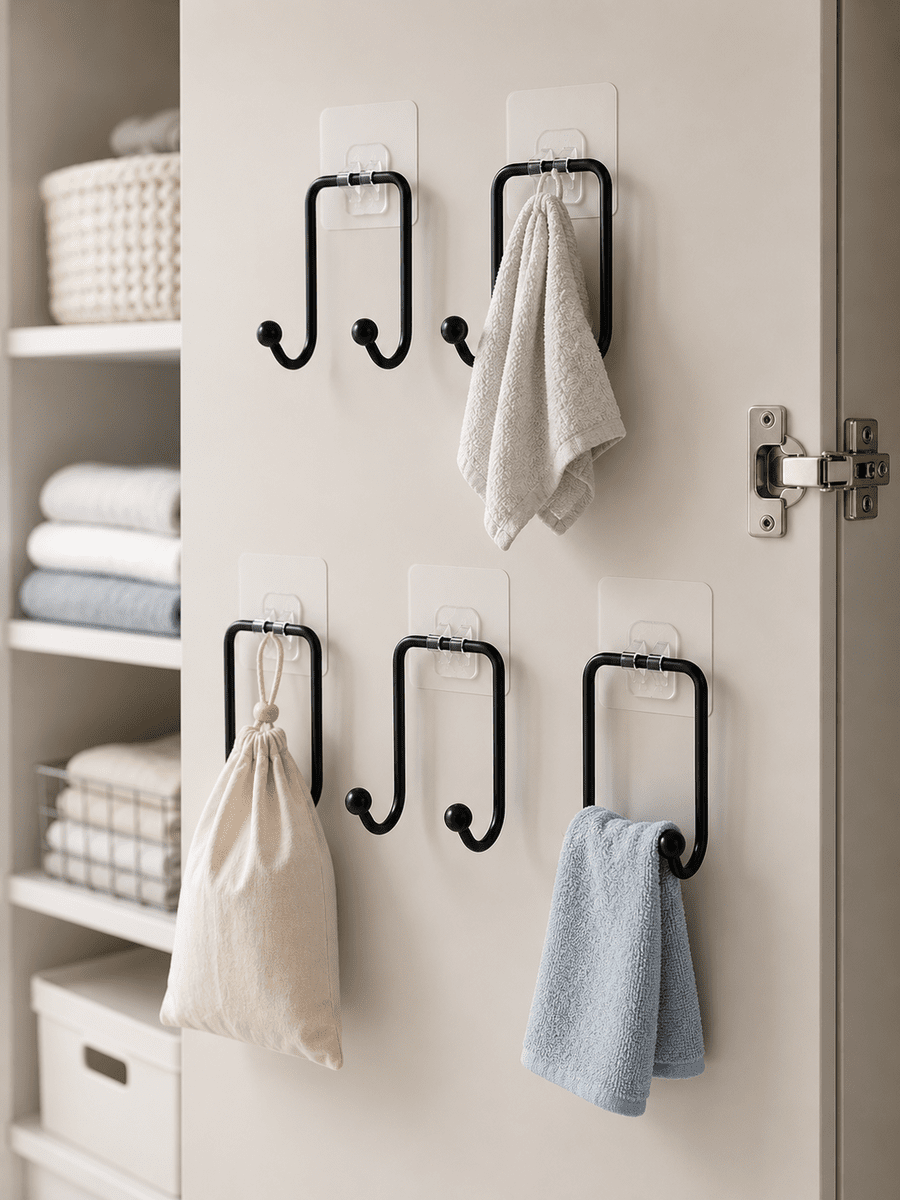 5 Adet Yapışkanlı Askı Çok Amaçlı Mutfak Banyo Düzenleyici Askılık