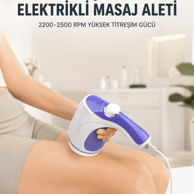 5 Başlıklı Elektrikli Masaj Aleti 2200-2500 RPM Yüksek Titreşimli Vücut Bakım ve Rahatlama Cihazı