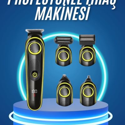 5 Başlıklı Şarjlı Tıraş Makinesi Kablosuz Saç Sakal Burun Tıraşına Uygun