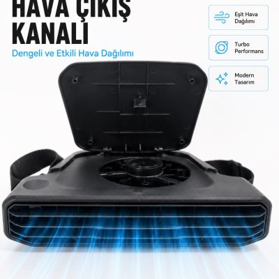 5 Kademeli Araç İçi Boyun Serinletme Fanı Güçlü Turbo Hava Akışlı USB Şarjlı