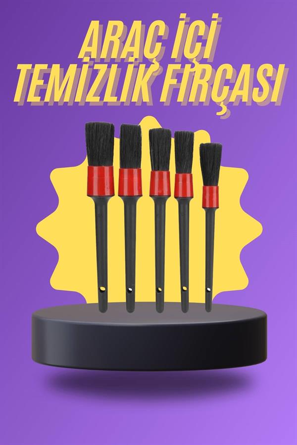 5 Parça Araç İçi Temizlik Fırçası Araç İçi-Dışı Temizleme Fırça Seti