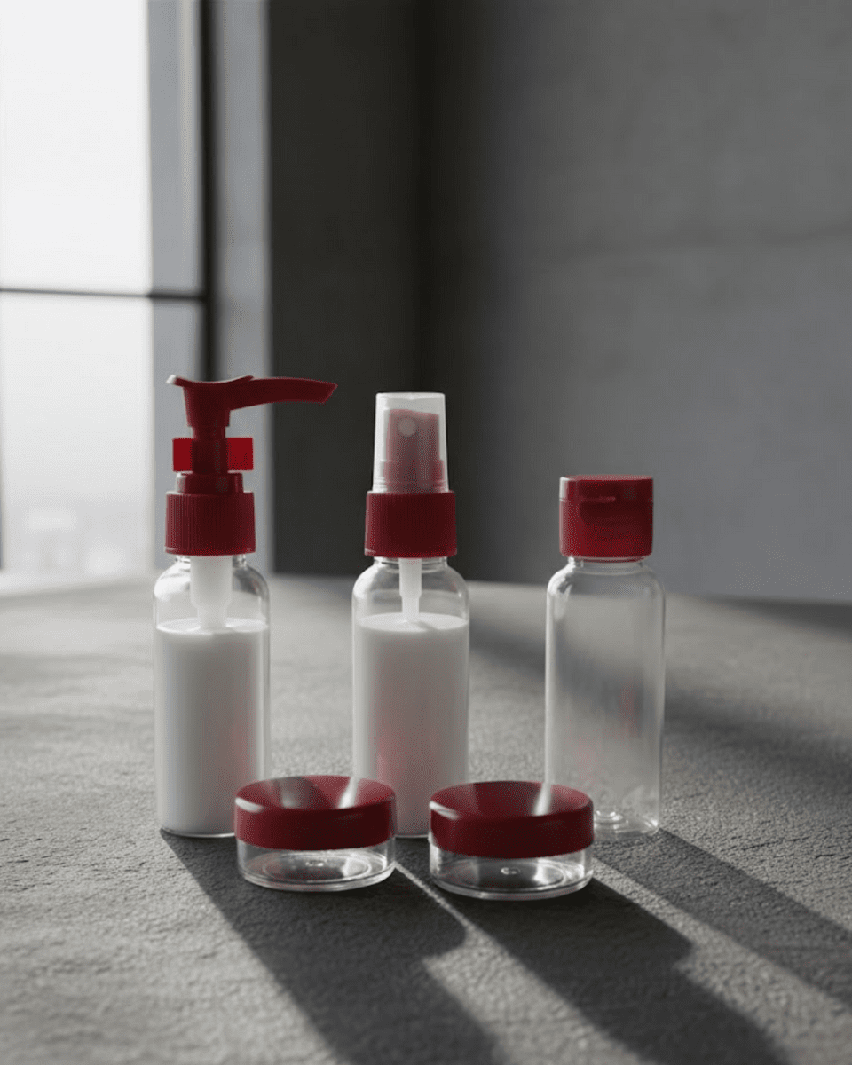 5 Parça Seyahat Dolum Şişesi Seti 30 ml Hafif Tasarım
