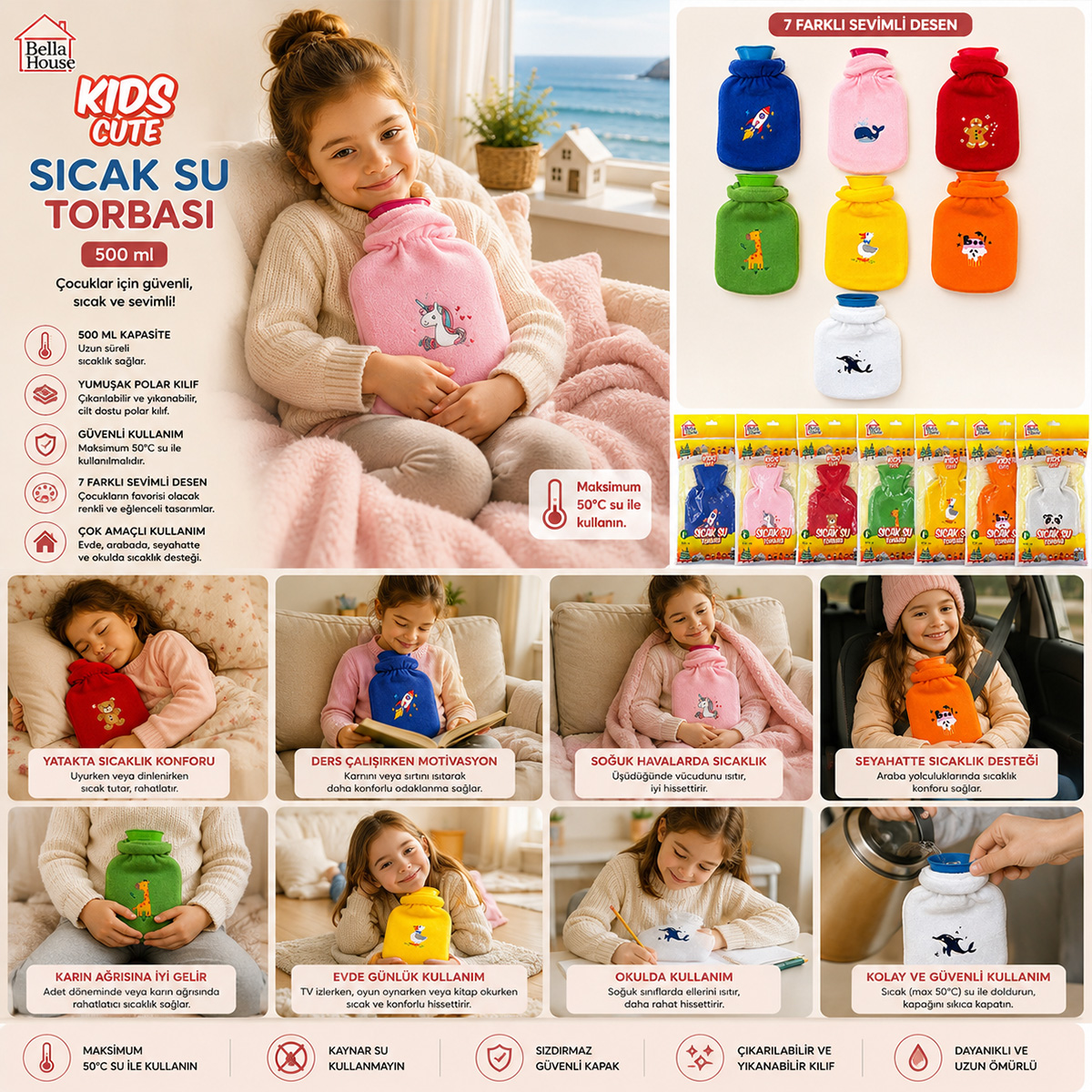 500 ml Çocuk Polar Sıcak Su Torbası ( 1 Adet)