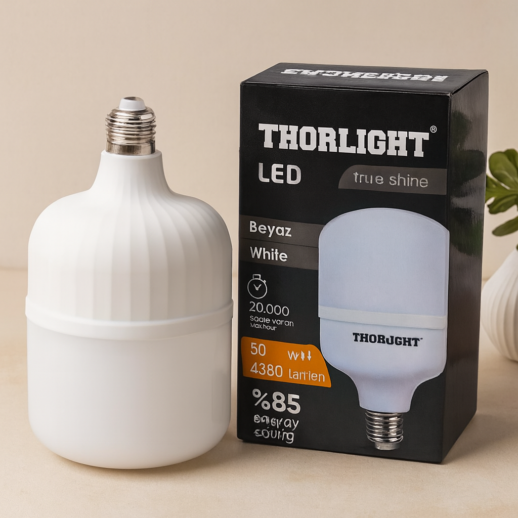 50W E27 T-Şekil Beyaz LED Ampul