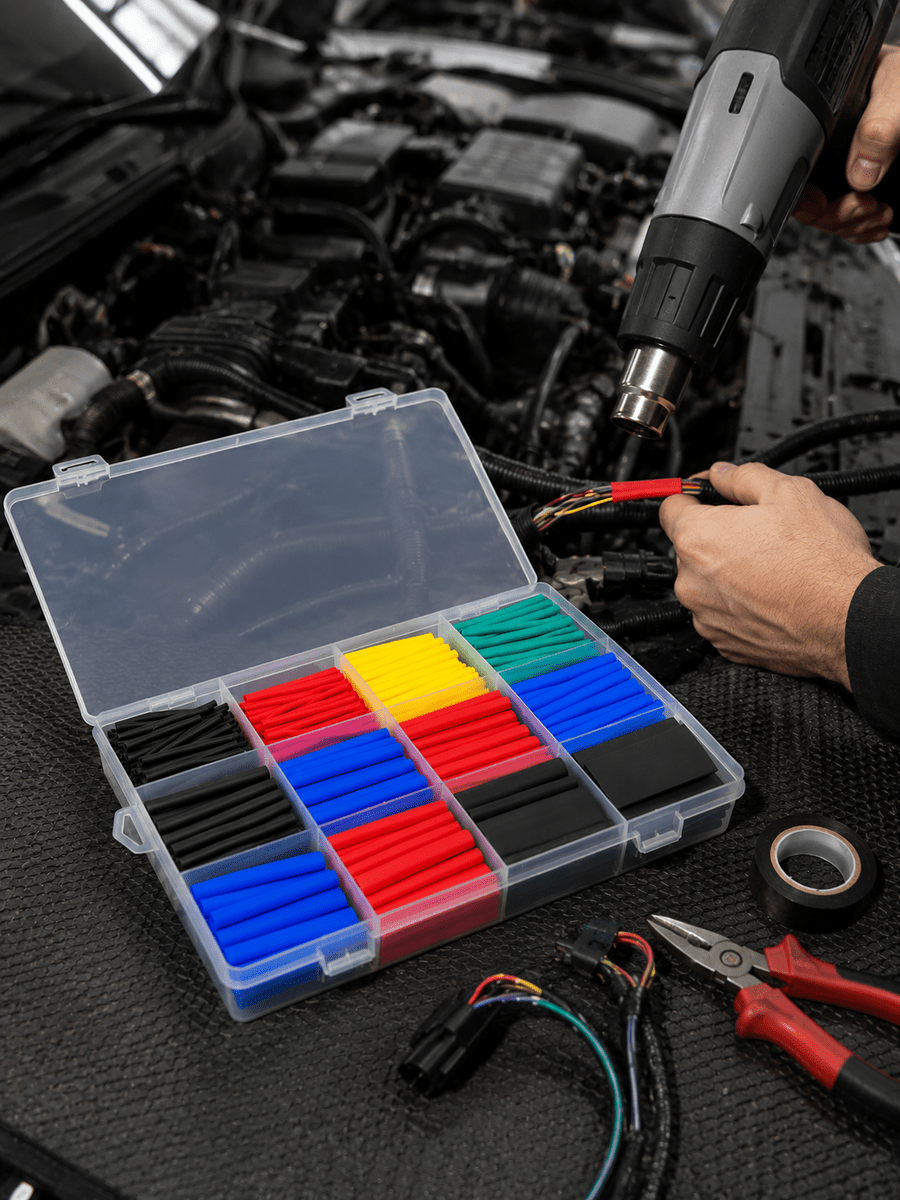 560 Parça Kablo İzolasyon Makaron Seti 12 Ölçü 5 Renk Heat Shrink Tube Organizer Kutulu