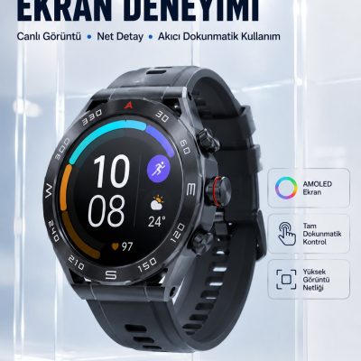 5G Android SIM Kartlı Akıllı Saat Dönebilen HD Kamera AMOLED Ekran GPS Wi-Fi