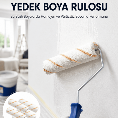 5’li Mini Rulo Boya Seti Duvar Tavan Emülsiyon Uygulama