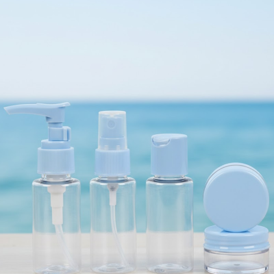 5’li Seyahat Dolum Şişe Seti 30 ml Şeffaf Taşıma Çantalı