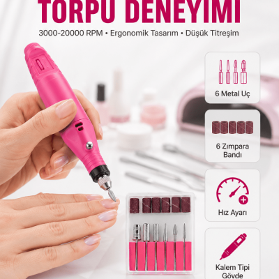 6 Uçlu Elektrikli Manikür Pedikür Seti Yeni Nesil