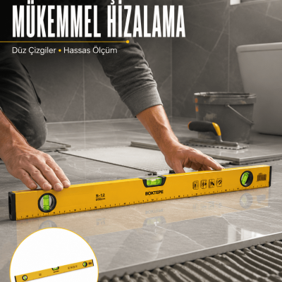 600 mm Su Terazisi Sarı Dayanıklı Gövde Hassas Ölçüm Yeni Nesil