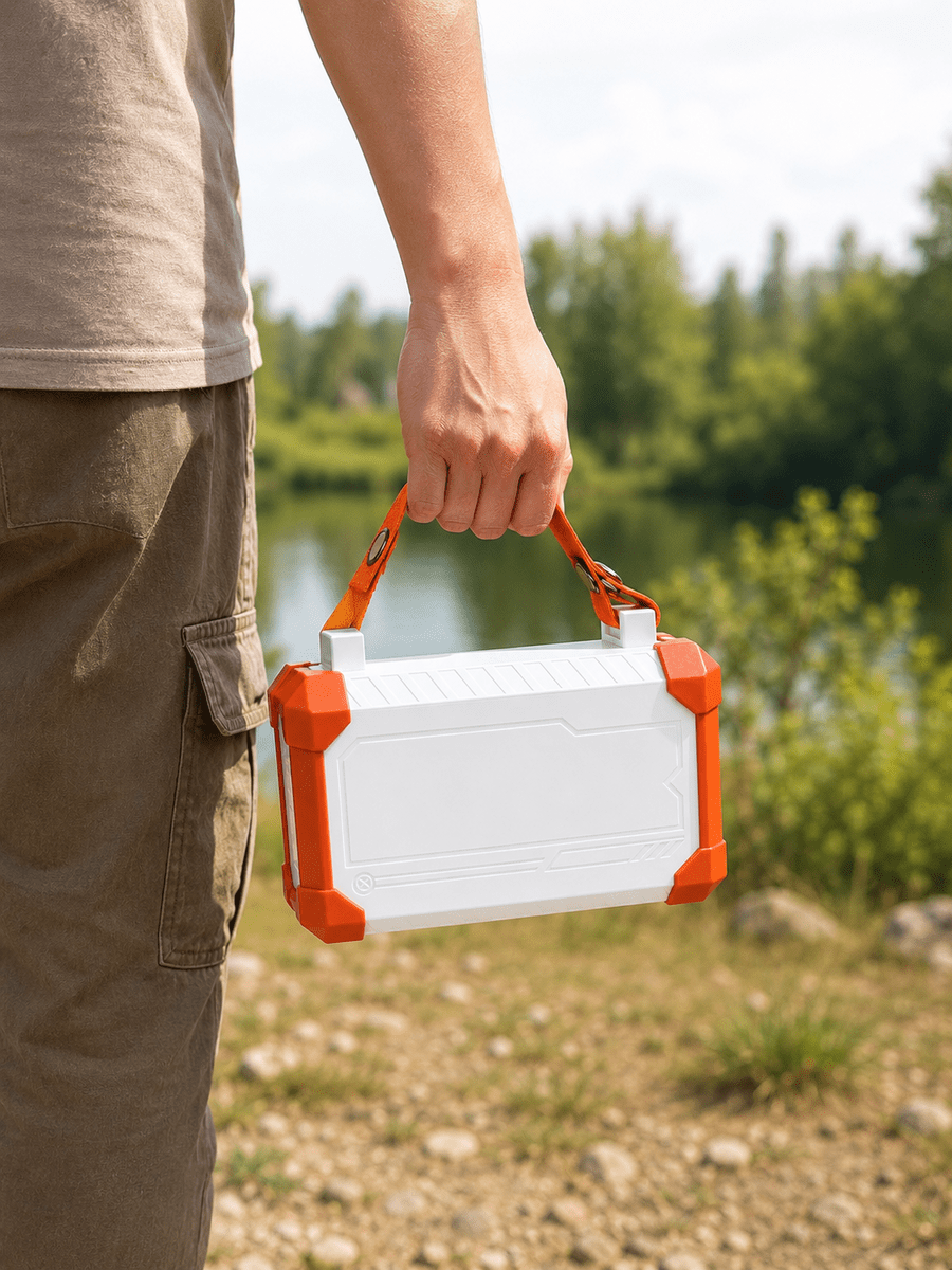 Kamp ve Seyahat İçin 60000 mAh Powerbank 22.5W Hızlı Şarj Acil Durum Işıklı Taşıma Saplı 4 Entegre Kablolu