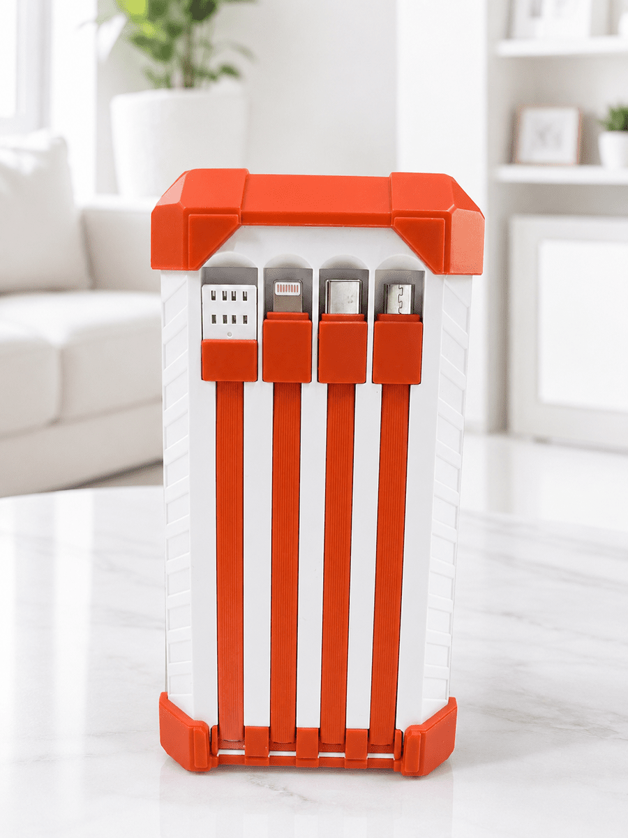 Kamp ve Seyahat İçin 60000 mAh Powerbank 22.5W Hızlı Şarj Acil Durum Işıklı Taşıma Saplı 4 Entegre Kablolu