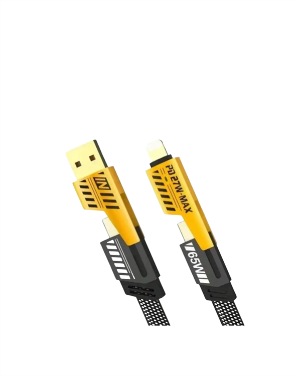 65W 4'ü 1 Arada Çoklu Şarj Kablosu – USB-C, USB-A, Lightning, Veri ve Şarj Desteği Yeni Nesil