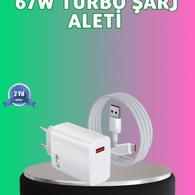 67 Watt Güçlü Turbo Şarj Aleti Samsung Note 10 Note 20 Uyumlu