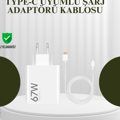 67W Güçlü Şarj Adaptörü ve Turbo Kablo Uzun Ömürlü Dayanıklı Tasarım