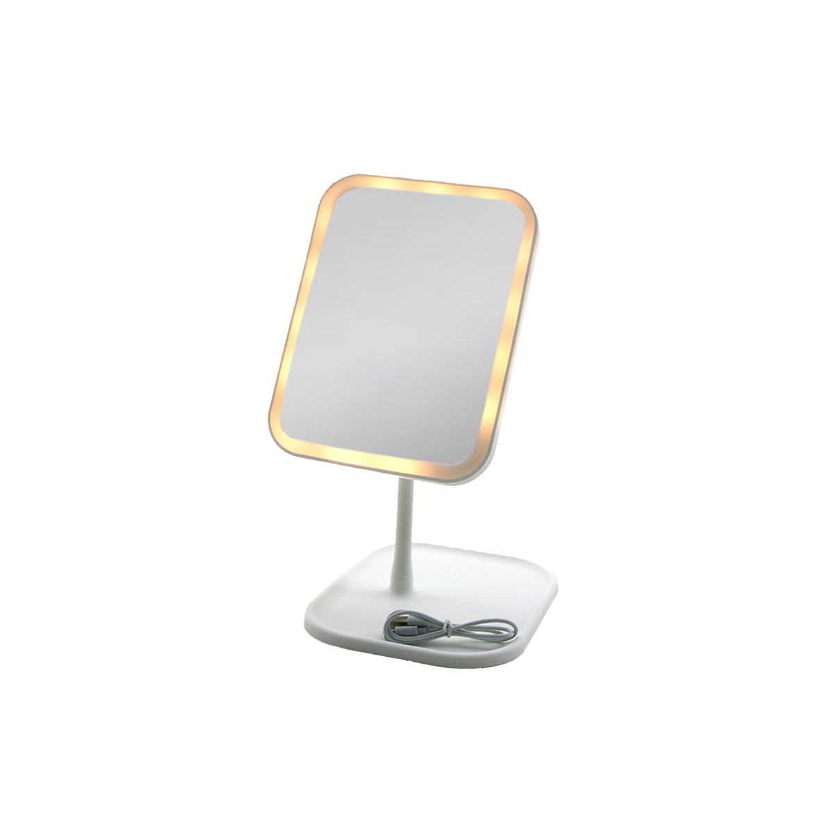 7" LED USB Şarjlı Dikdörtgen Makyaj Aynası, 90° Ayarlı