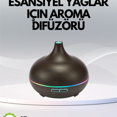 7 Renk Işıklı Ultrasonik Hava Difüzörü – Sessiz ve Güvenli Kullanım