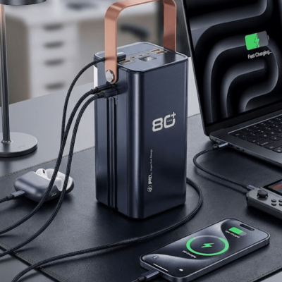 80000 mAh Taşınabilir Powerbank Süper Hızlı Şarj Çoklu Çıkış ve LED Göstergeli