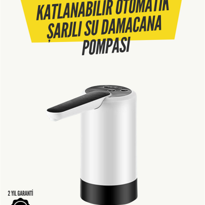 Katlanabilir Şarjlı Damacana Su Pompası Pratik Kullanım
