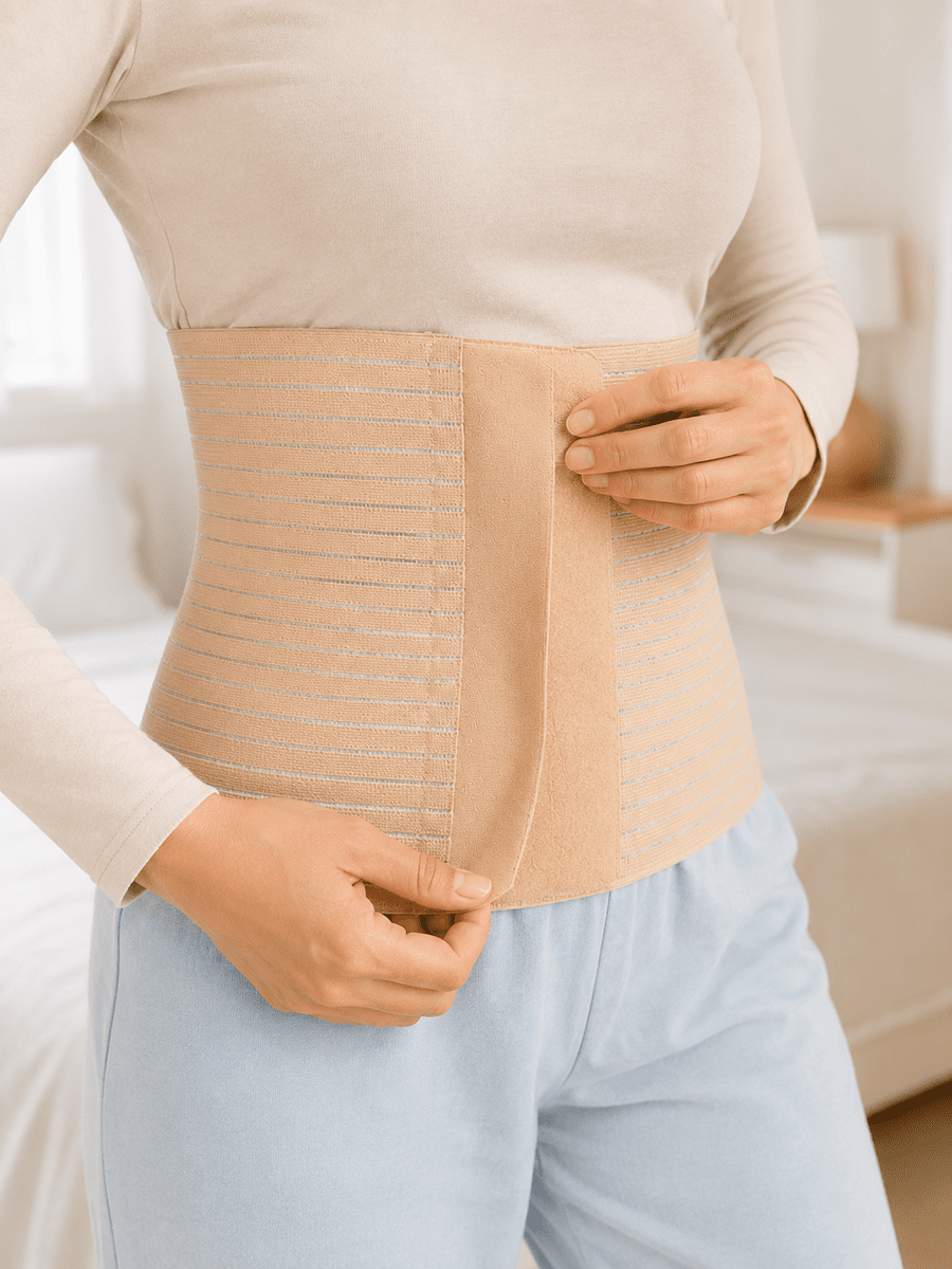 Kadın Abdominal Korse 26 cm Karın ve Bel Bölgesi 4 Kademeli Ayarlanabilir Korse
