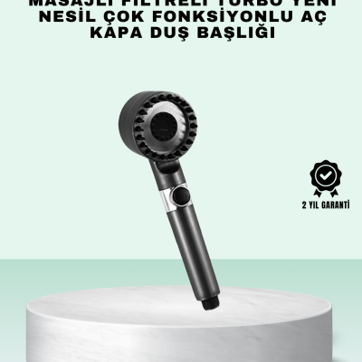 Aç Kapa Tuşlu Filtreli Duş Başlığı Yeni Nesil Tasarım