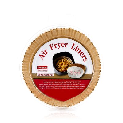 Air fryer için yuvarlak kağıt pişirme kalıbı (20 cm taban, 4.5 cm kenar) 50'li