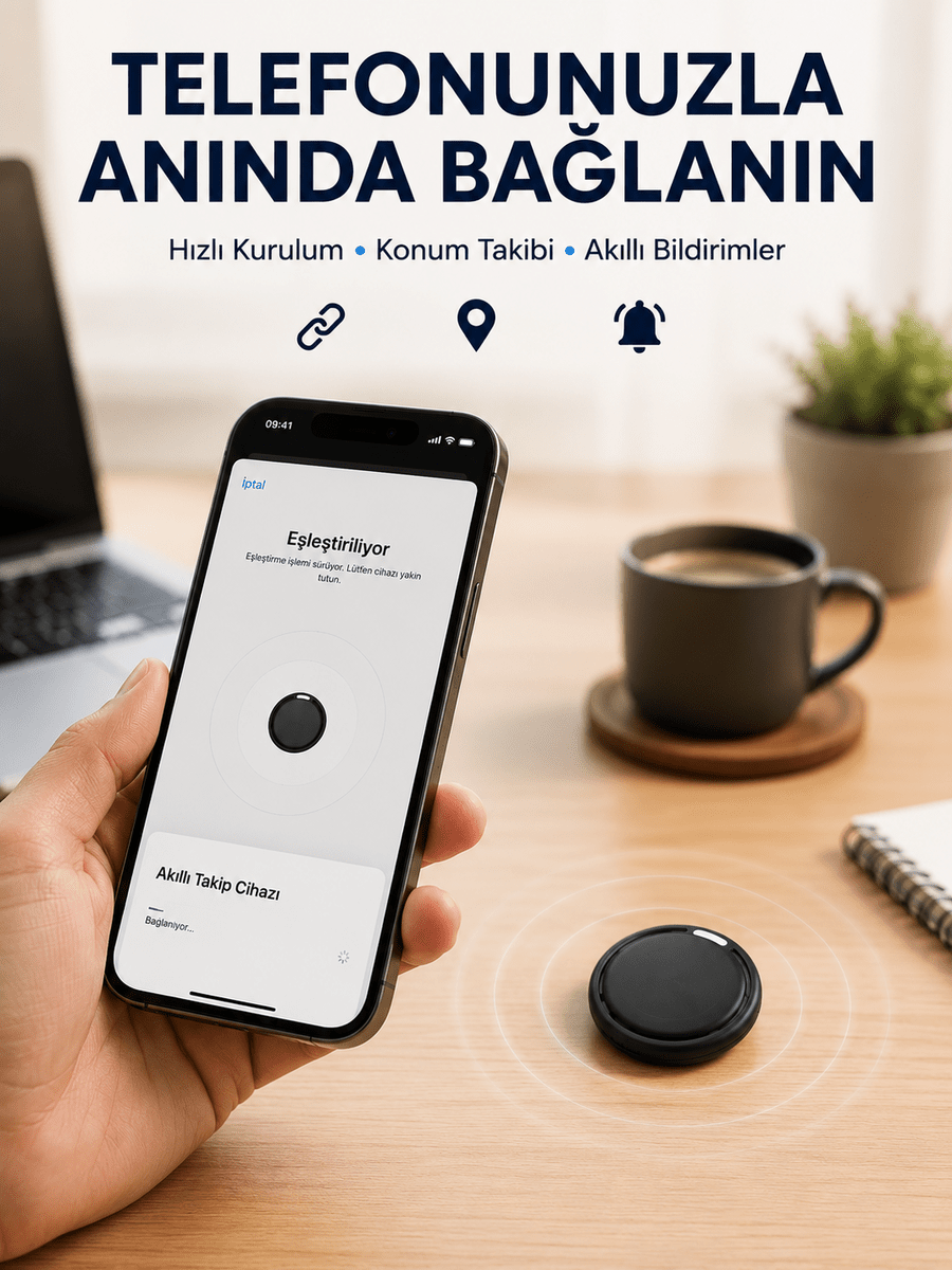 AirTag Akıllı Eşya Takip Cihazı İOS ve Android Uyumlu Uzun Pil Ömürlü