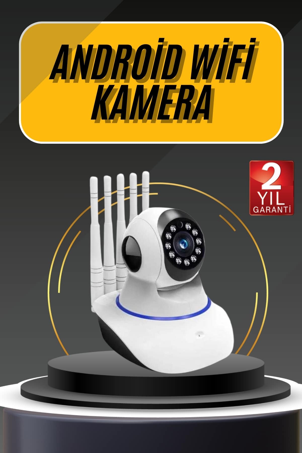Akıllı Gece Görüşlü Sensörlü Wifi Kamera Telefondan Takip Edilebilir