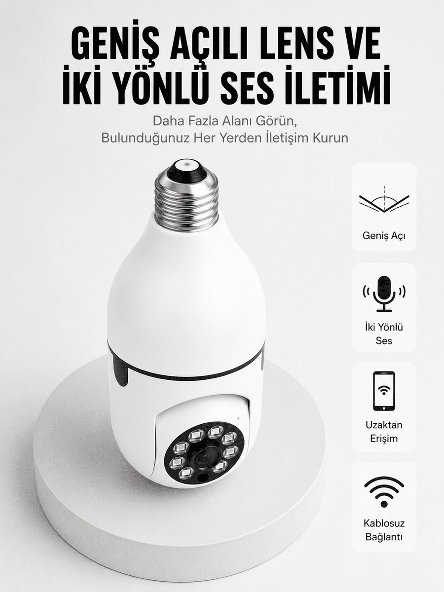 Akıllı Güvenlik Kamerası Full HD Görüntü ve Gece Görüş Özellikli Yeni Nesil