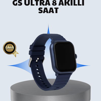 Akıllı Saat 360 mAh Çoklu Spor Modlu Lacivert Siyah Kordon
