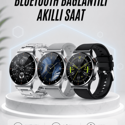 Akıllı Saat Amoled Ekran Bluetooth Bağlantılı Sesli Görüşme Nabız Ölçer