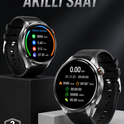 Akıllı Saat Bluetooth Bağlantılı Amoled Ekran Uyku ve Sağlık Takibi