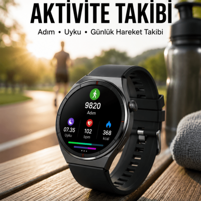 Akıllı Saat Bluetooth Bağlantılı Amoled Ekran Uyku ve Sağlık Takibi Yeni Nesil
