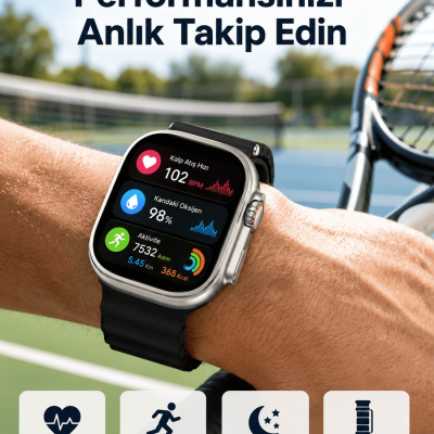 Akıllı Saat Çok Fonksiyonlu Unısex Sosyal Medya Girişli Bluetooth Bağlantılı