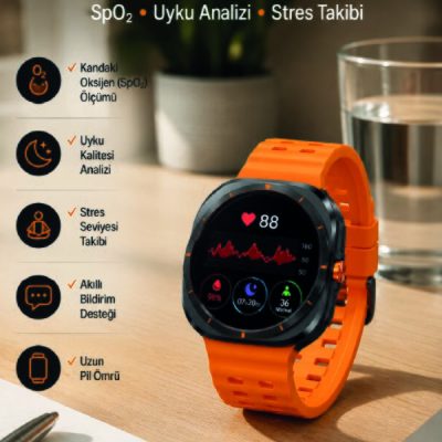 Akıllı Saat Müzik Dinleme Nabız Ölçer NFC ve GPS Uyumlu Sesli Asistan Yeni Nesil