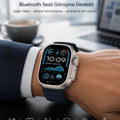 Akıllı Saat Sesli Görüşme Titreşimli GPS Bağlantısı Müzik Dinleme Sosyal Medya Bildirimleri Yeni Nesil