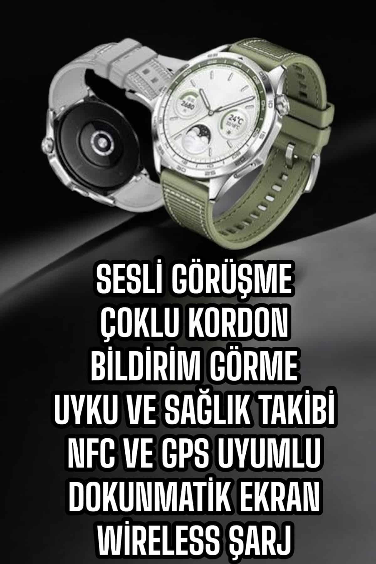 Akıllı Saat Sesli Görüşme Titreşimli Nabız Sensörlü Spor Modları