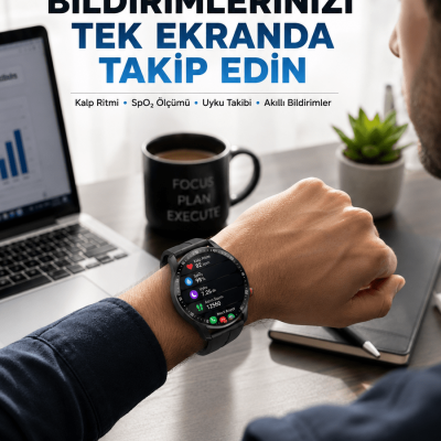 Akıllı Saat Yeni Model Sesli Asistan Bildirim Görme Bluetooth Bağlantılı Müzik Dinleme