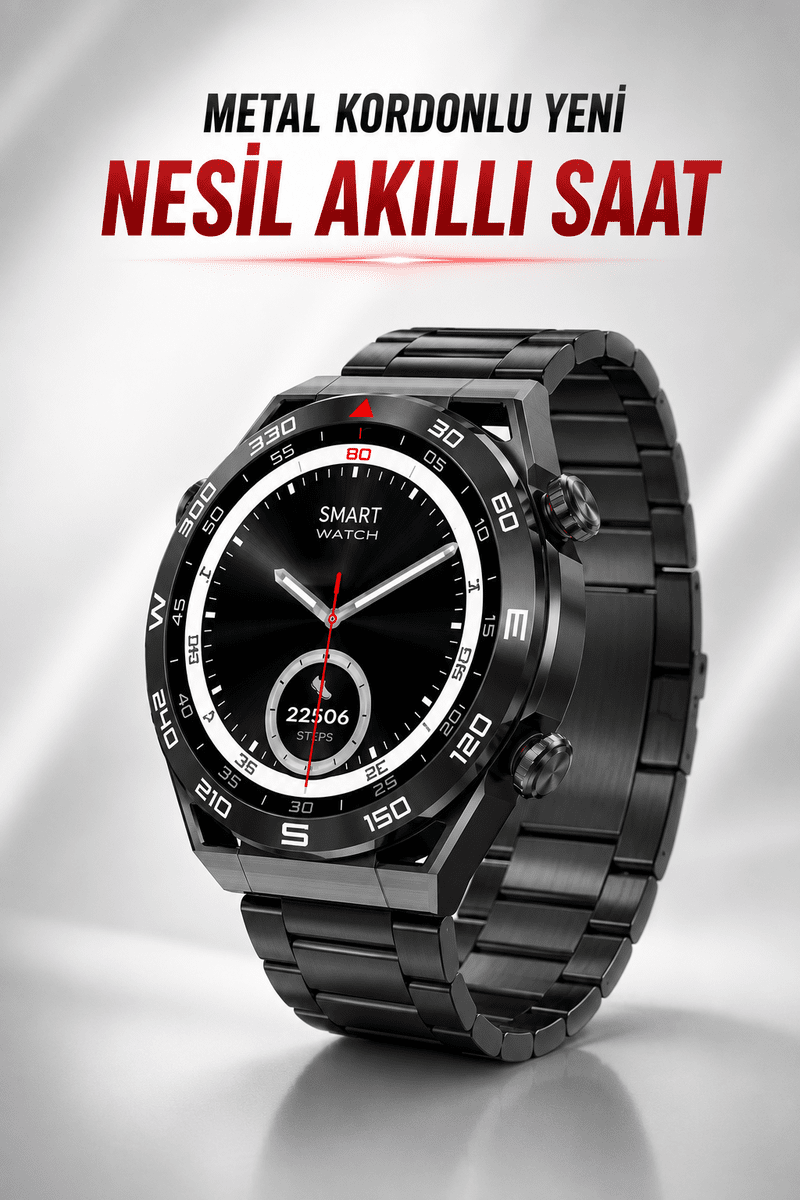 Akıllı Saat Yeni Nesil Bluetooth Bağlantılı Uyku ve Sağlık Takibi NFC ve GPS
