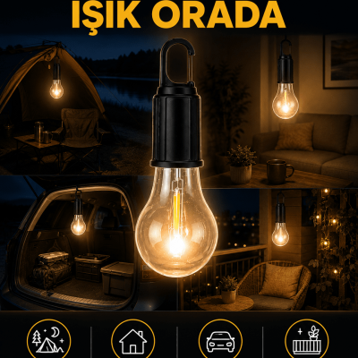 Akıllı Sensörlü USB Şarjlı Kamp Lambası