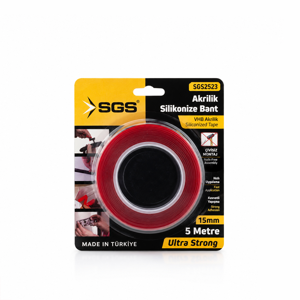Akrilik Silikonize Çift Taraflı Bant 15 mm x 5 yd