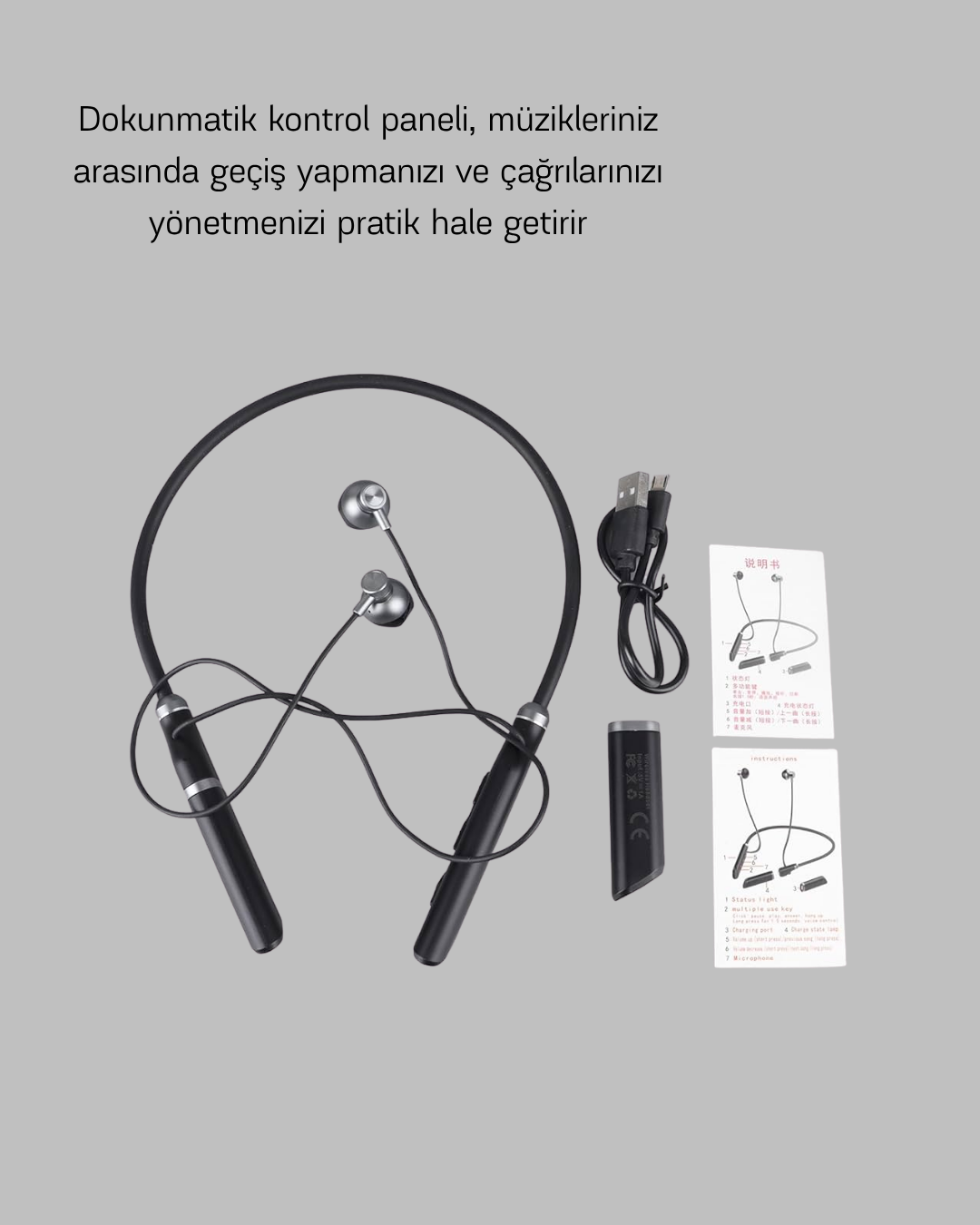 Bluetooth 5.0 ANC Kulaklık – Dokunmatik Kontrol, Kristal Netliğinde Mikrofonlu