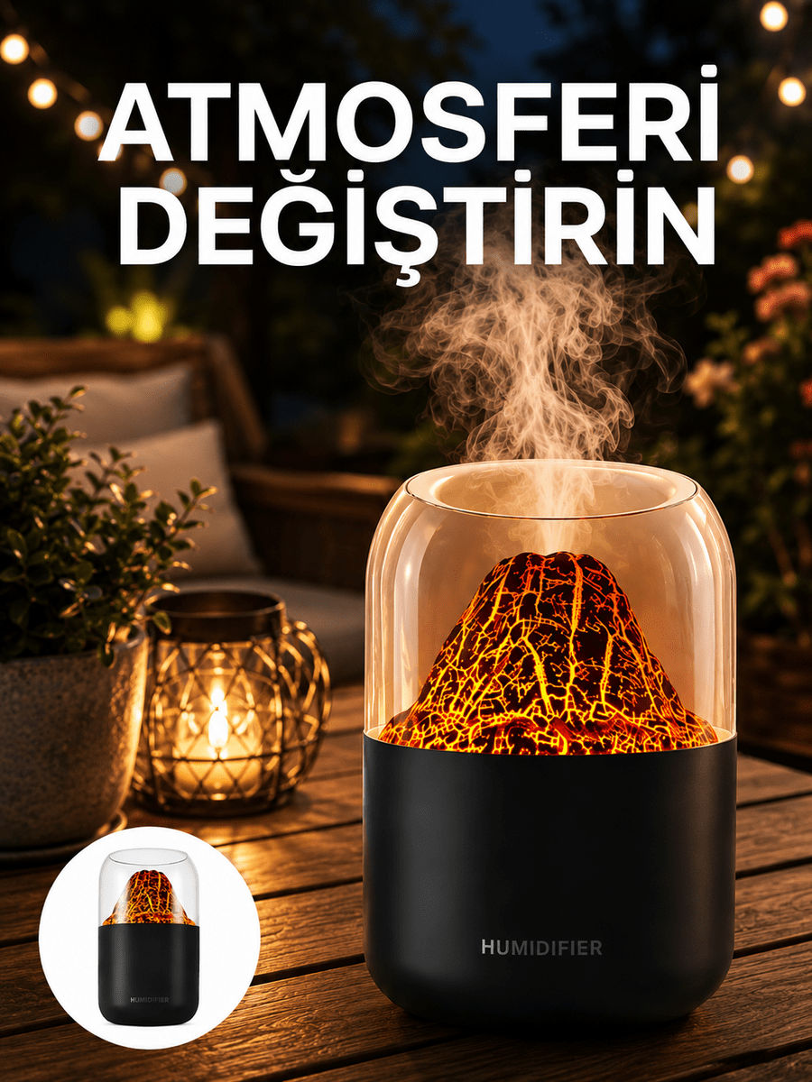 Alev Efektli Ultrasonik Difüzör – Sessiz Çalışma Yeni Nesil