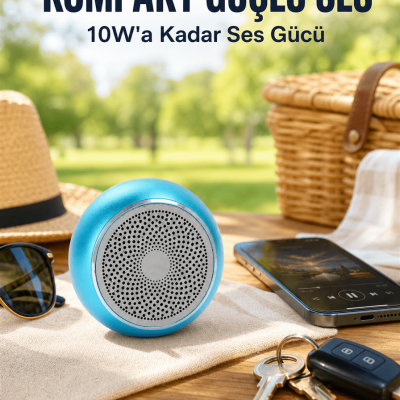 Alüminyum Gövdeli Mini Bluetooth Hoparlör – Dayanıklı ve Şık Tasarım Yeni Nesil