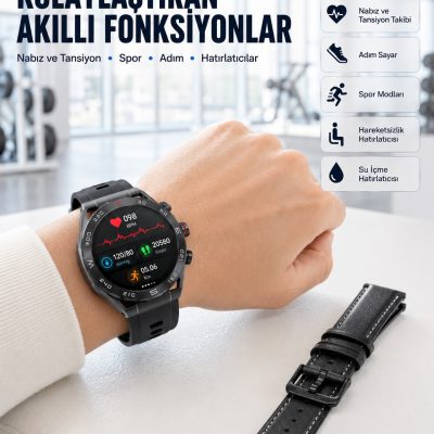 AMOLED Ekranlı 5G Android Akıllı Saat SIM Kart Destekli Kameralı Akıllı Saat