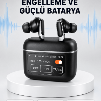 ANC Teknolojili Kablosuz Bluetooth Kulaklık – Dokunmatik, Dijital Göstergeli, Yüksek Ses Kalitesi